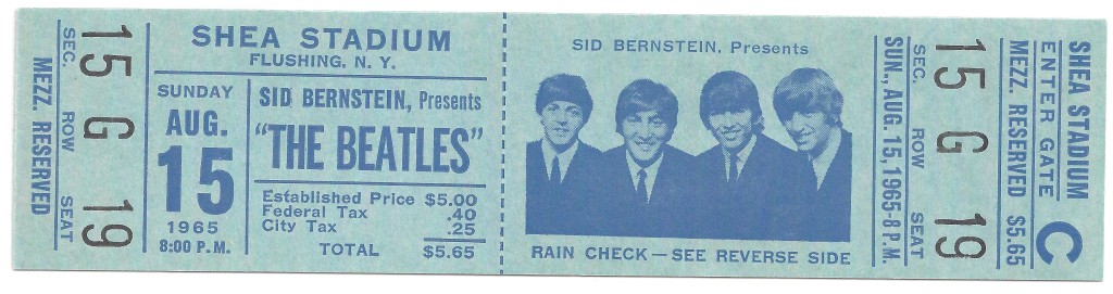 "NYCShea1965ticket...": Photo © Chuck Gunderson; Courtesy of The GRAMMY  Museum/Fab Four Exhibits, LLC