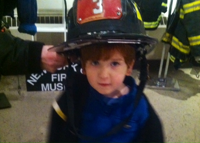 Future firefighters can play the part at the NYC Fire Museum, but that's about all. Photo: Meredith Craig de Pietro