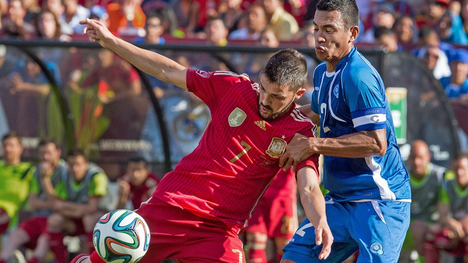 Spain's national team, including forward David Villa, have a chance to defend their reigning World Cup title in São Paulo starting Friday. Photo: AFP/FIFA 