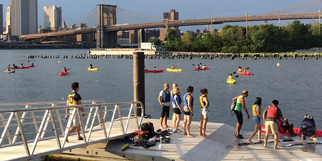 Help support free kayaking at Brooklyn Bridge Park at the Boathouse's annual fundraiser on Thursday night.  Photo: Brooklyn Bridge Park Boathouse