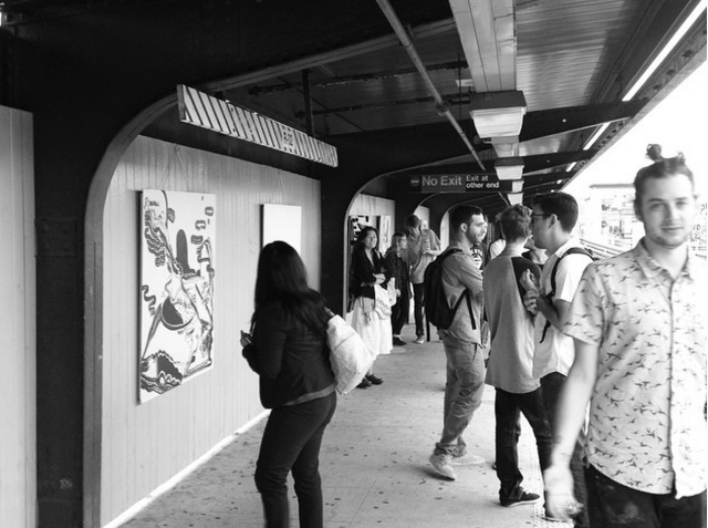 Commuters became art enthusiasts at Apostrophe's first Subway Show. Photo: Apostrophe