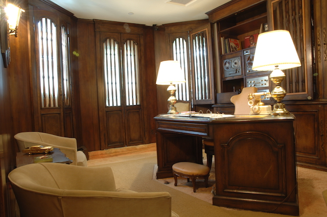 The wood paneled den is where Louis Armstrong made all of his collection of home recordings. Photo: Courtesy of Louis Armstrong House Museum