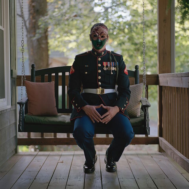 In "Blast Force Survivors," Lynn Johnson photographed soldiers wearing masks that reflect the trauma they experience as a result of the injuries they suffered in Iraq and Afghanistan. Photo: Lynn Johnson