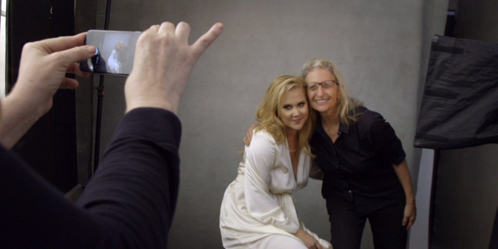 Amy Shumer and Annie Leibowitz behind the scenes of the Pirelli Calendar shoot. Photo: Annie Leibowitz Studios